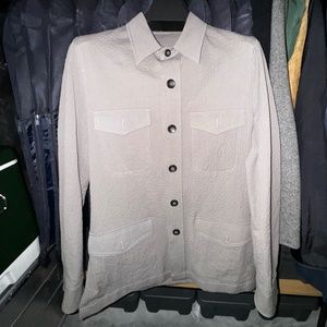 Suit Supply Grey William Shirt Jacket Seer Sucker 38R